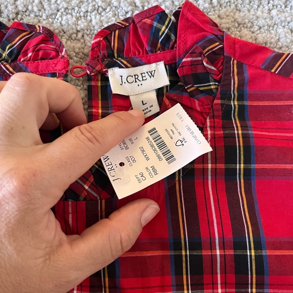 J Crew Factory Plaid top - L - Picture 5 of 7